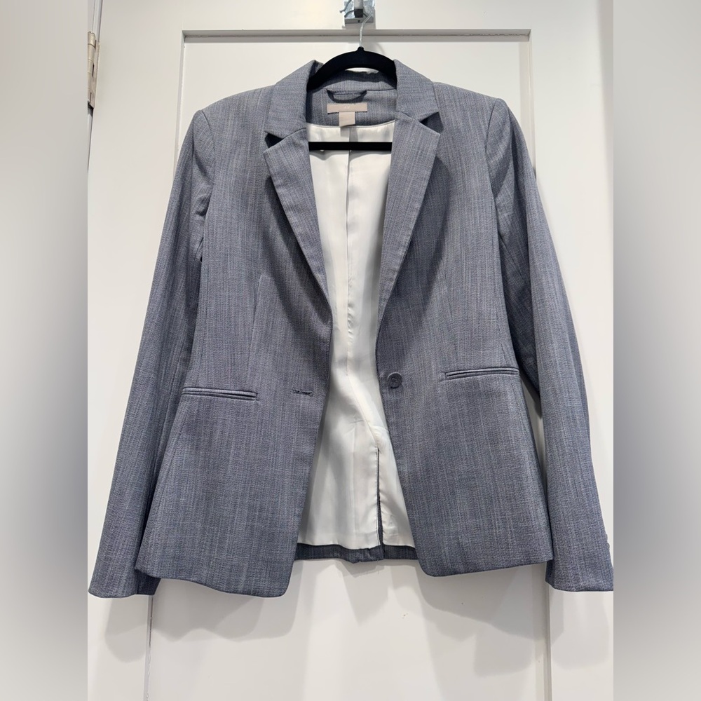 H&M Slate Gray Tailored Blazer – Size XS (Classic Workwear)